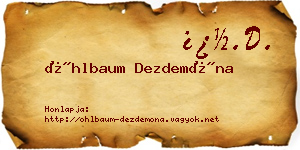 Öhlbaum Dezdemóna névjegykártya